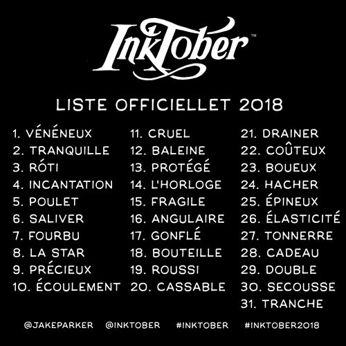 Liste Inktober